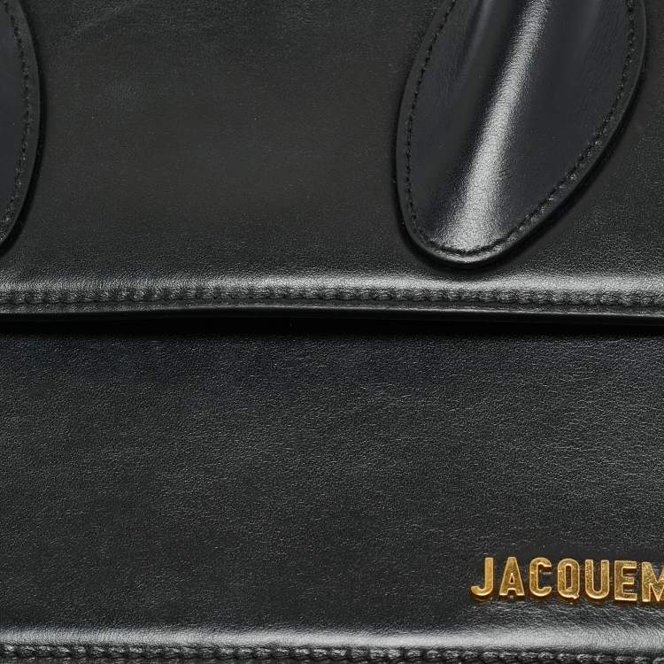 Pre Owned Jacquemus Black Leather Grand Le Chiquito Top Handle Bag