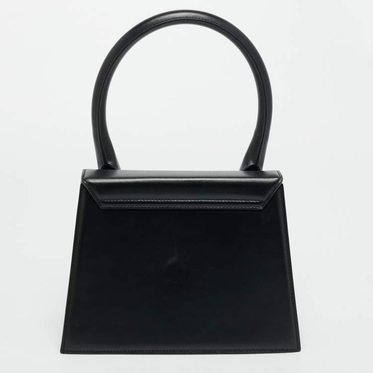 Pre Owned Jacquemus Black Leather Grand Le Chiquito Top Handle Bag