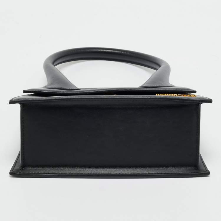 Pre Owned Jacquemus Black Leather Grand Le Chiquito Top Handle Bag