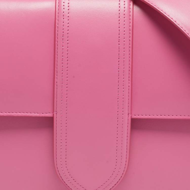 Pre Owned Jacquemus Pink Leather Le Bambinou Top Handle Bag