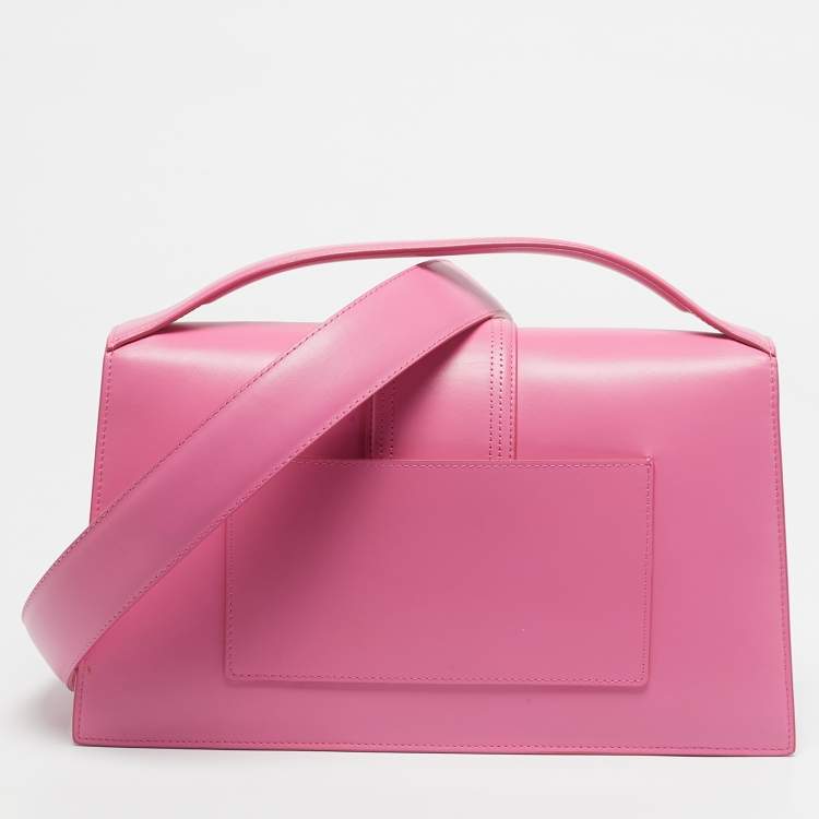 Pre Owned Jacquemus Pink Leather Le Bambinou Top Handle Bag