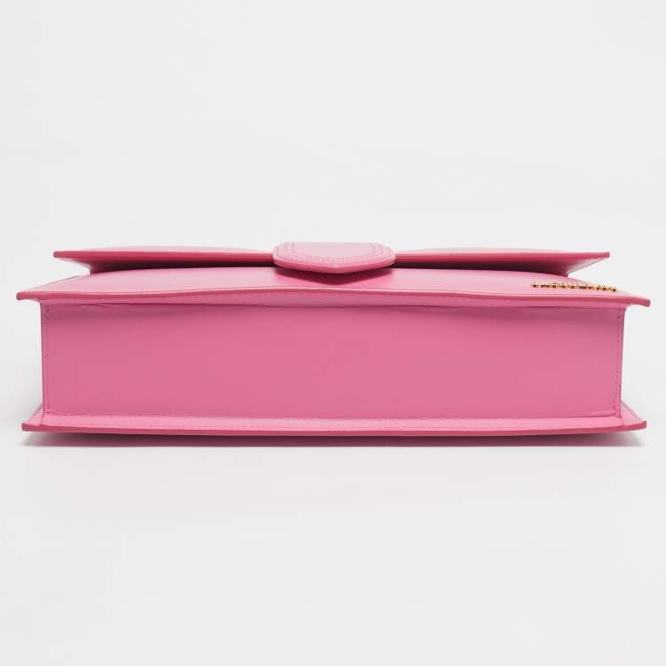 Pre Owned Jacquemus Pink Leather Le Bambinou Top Handle Bag