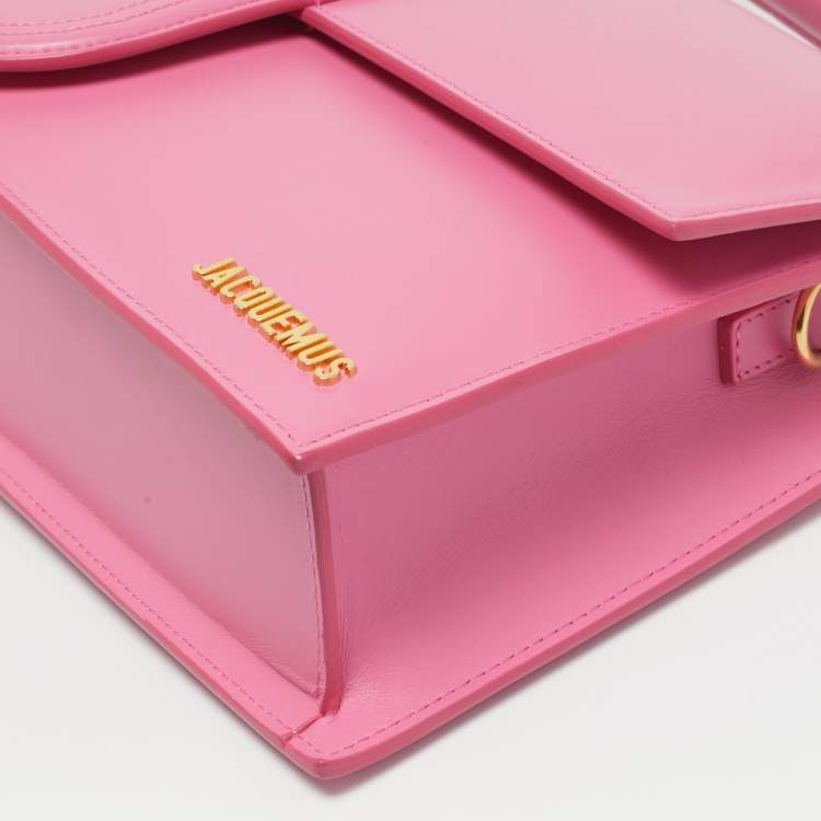 Pre Owned Jacquemus Pink Leather Le Bambinou Top Handle Bag