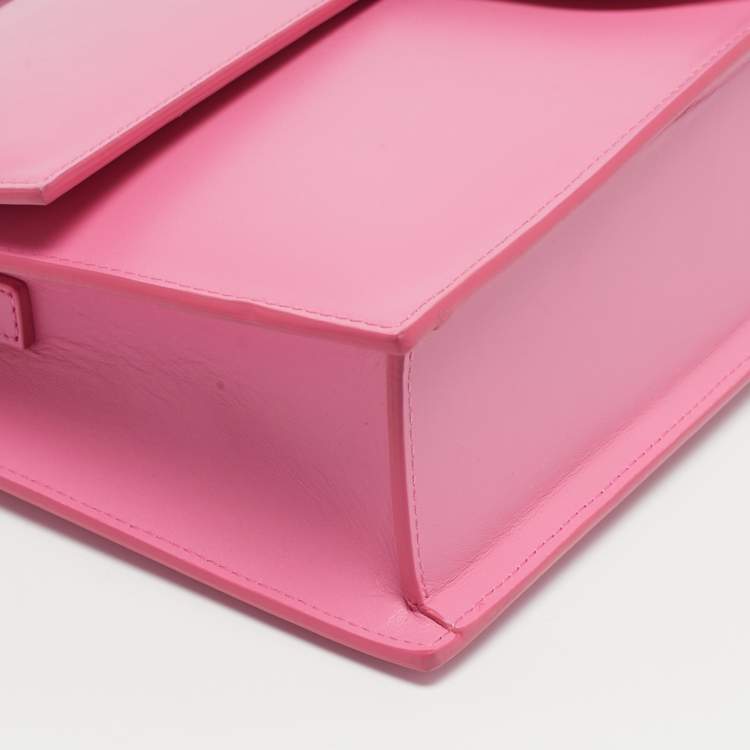 Pre Owned Jacquemus Pink Leather Le Bambinou Top Handle Bag