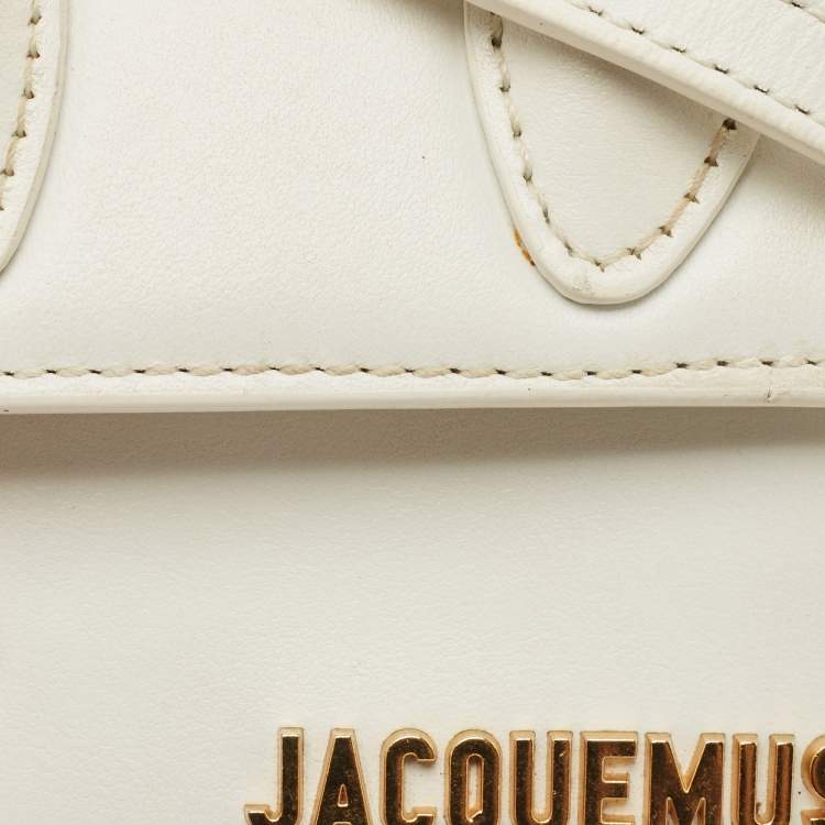 Pre Owned Jacquemus White Leather Mini Le Chiquito Top Handle Bag