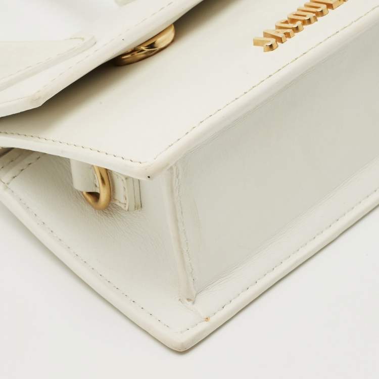 Pre Owned Jacquemus White Leather Mini Le Chiquito Top Handle Bag