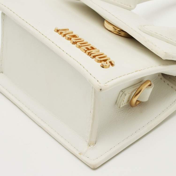 Pre Owned Jacquemus White Leather Mini Le Chiquito Top Handle Bag