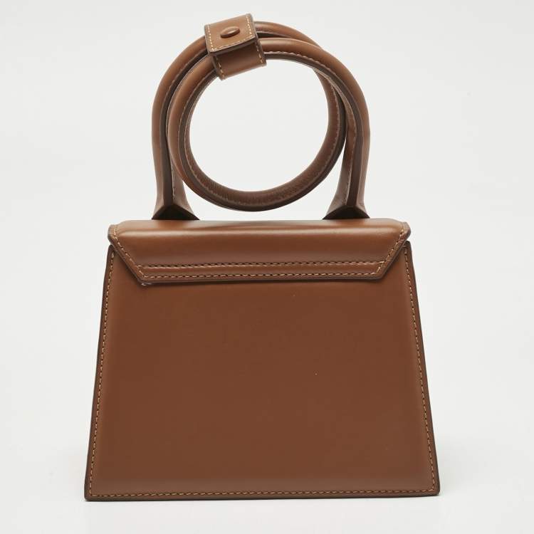 Pre Owned Jacquemus Brown Leather Le Chiquito Noeud Top Handle Bag