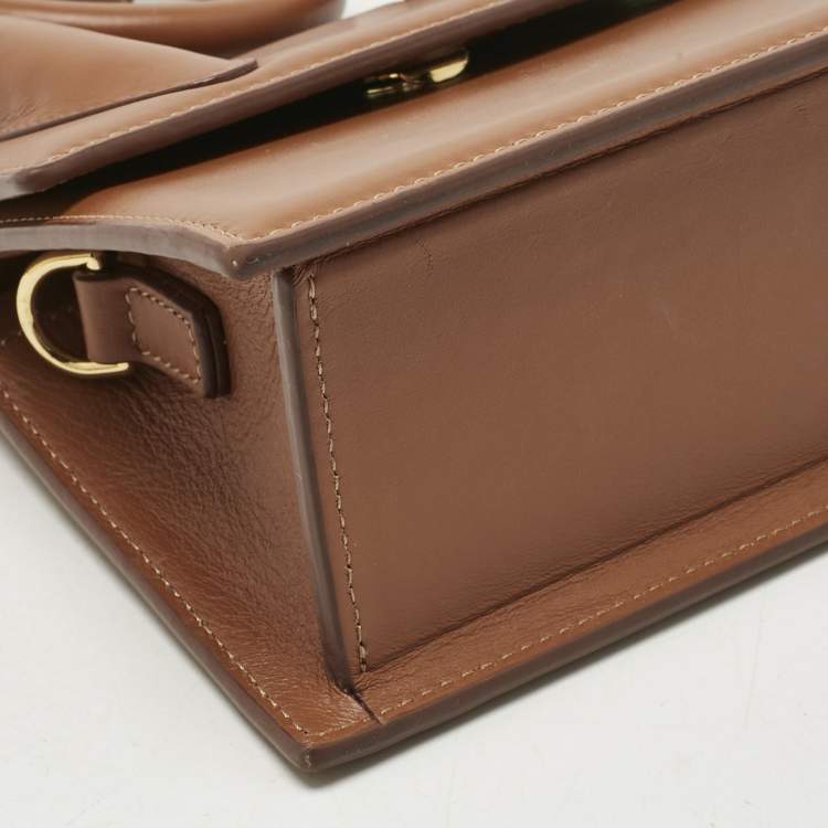 Pre Owned Jacquemus Brown Leather Le Chiquito Noeud Top Handle Bag