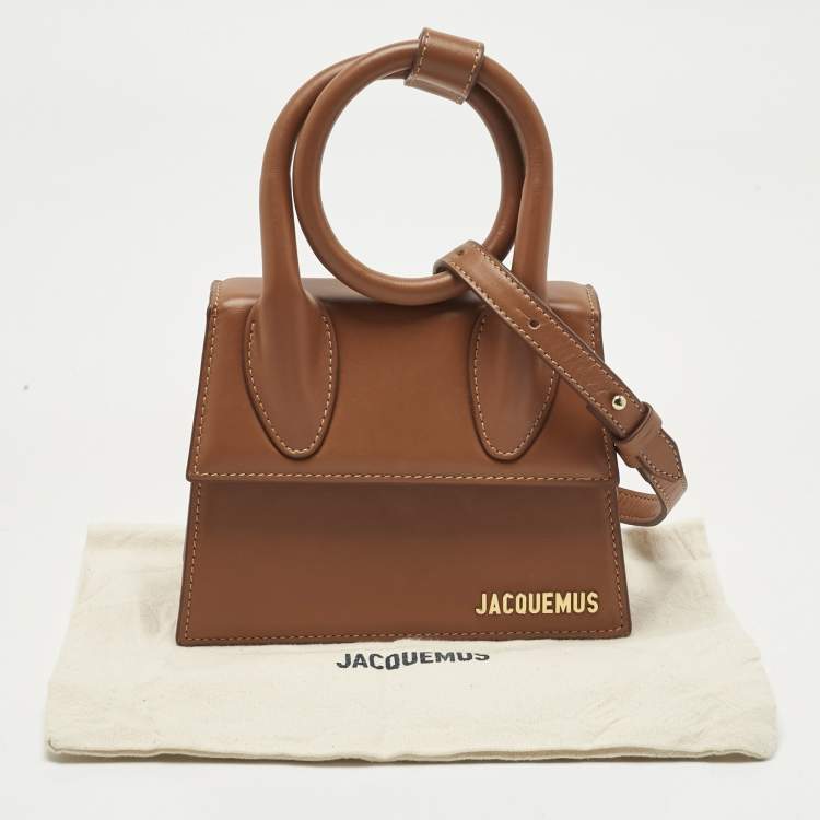 Pre Owned Jacquemus Brown Leather Le Chiquito Noeud Top Handle Bag