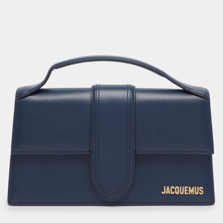 Pre Owned Jacquemus Blue Leather Le Grand Bambino Top Handle Bag