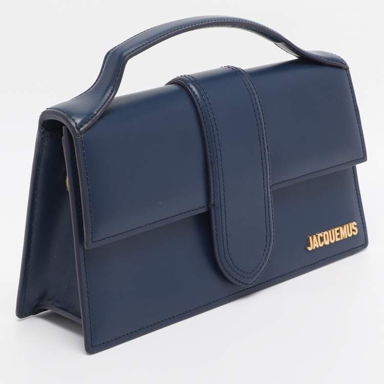 Pre Owned Jacquemus Blue Leather Le Grand Bambino Top Handle Bag