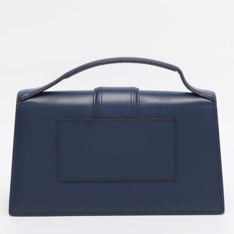 Pre Owned Jacquemus Blue Leather Le Grand Bambino Top Handle Bag