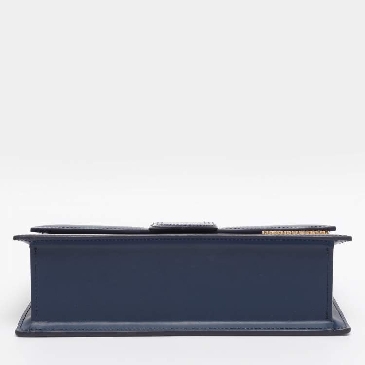 Pre Owned Jacquemus Blue Leather Le Grand Bambino Top Handle Bag