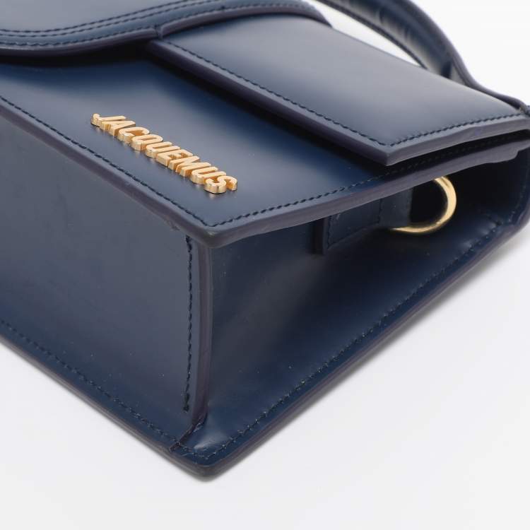 Pre Owned Jacquemus Blue Leather Le Grand Bambino Top Handle Bag