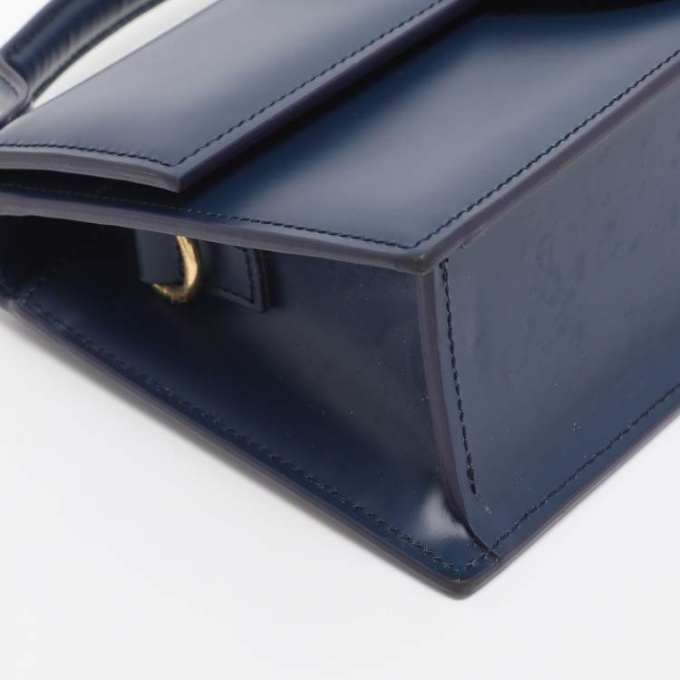 Pre Owned Jacquemus Blue Leather Le Grand Bambino Top Handle Bag