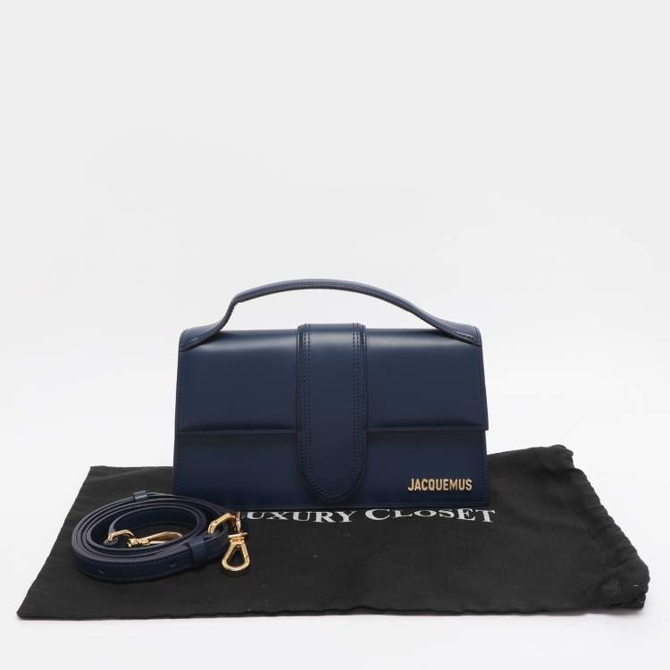 Pre Owned Jacquemus Blue Leather Le Grand Bambino Top Handle Bag