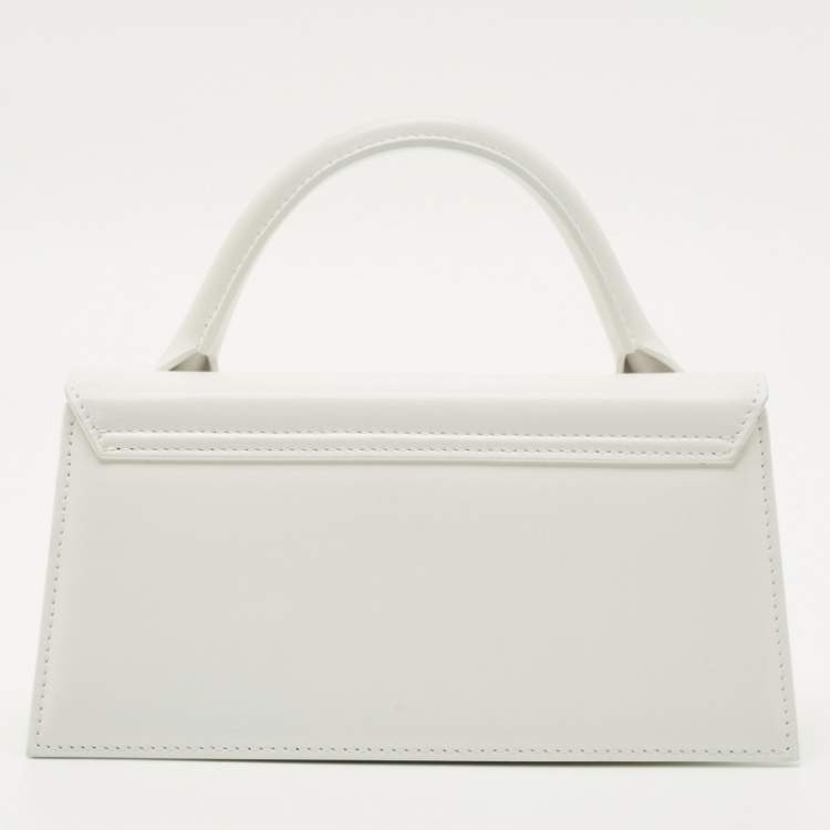Pre Owned Jacquemus White Leather Long Le Chiquito Top Handle Bag