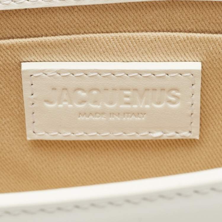 Pre Owned Jacquemus White Leather Long Le Chiquito Top Handle Bag