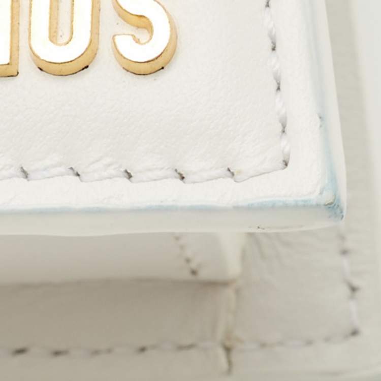 Pre Owned Jacquemus White Leather Long Le Chiquito Top Handle Bag