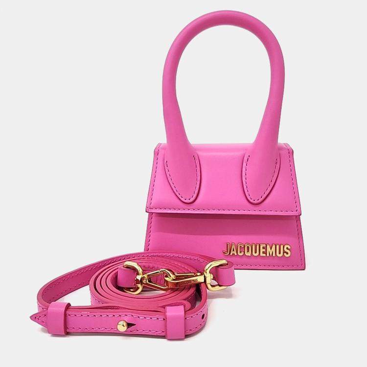 Pre Owned Jacquemus Pink Leather Le Chiquito Mini Crossbody Bag