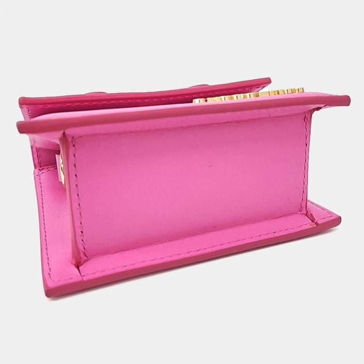 Pre Owned Jacquemus Pink Leather Le Chiquito Mini Crossbody Bag