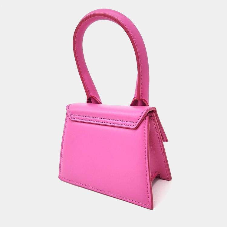 Pre Owned Jacquemus Pink Leather Le Chiquito Mini Crossbody Bag