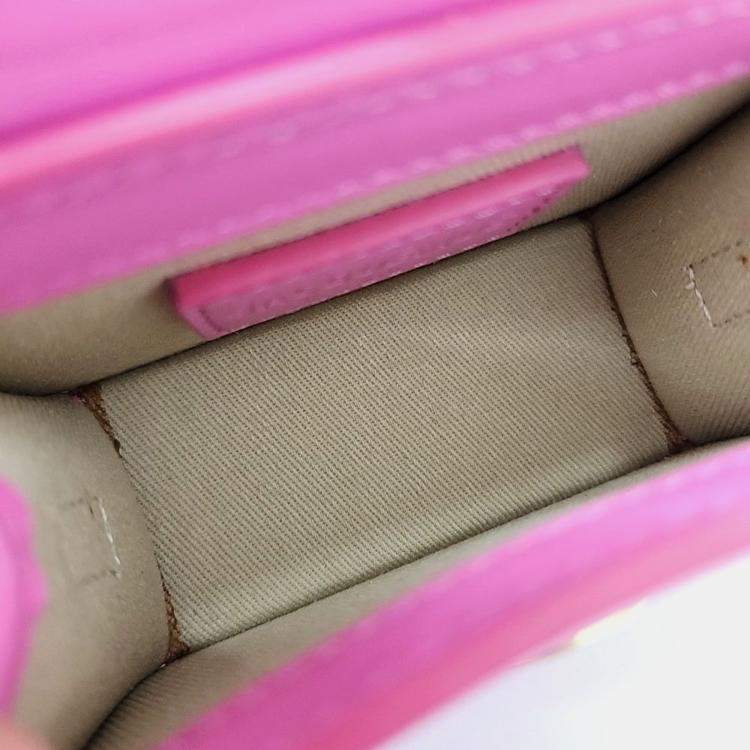 Pre Owned Jacquemus Pink Leather Le Chiquito Mini Crossbody Bag