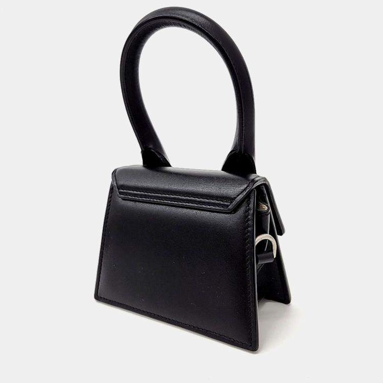 Pre Owned Jacquemus Black Leather Le Chiquito Mini Crossbody Bag