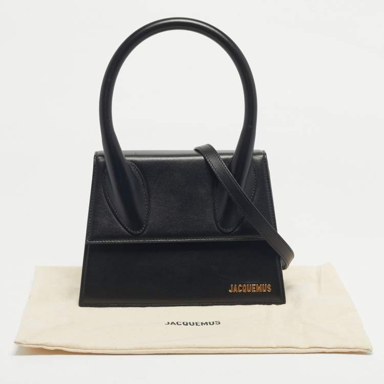 Pre Owned Jacquemus Black Leather Grand Le Chiquito Top Handle Bag