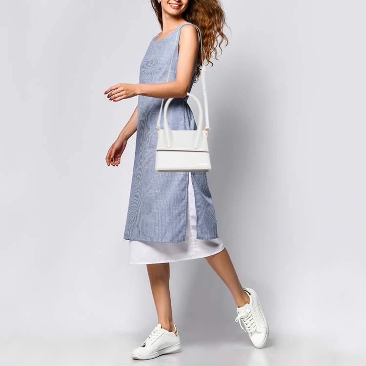 Pre Owned Jacquemus White Leather Grand Le Chiquito Top Handle Bag