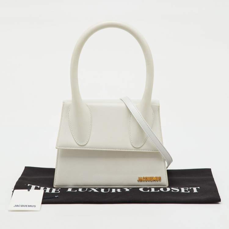 Pre Owned Jacquemus White Leather Grand Le Chiquito Top Handle Bag