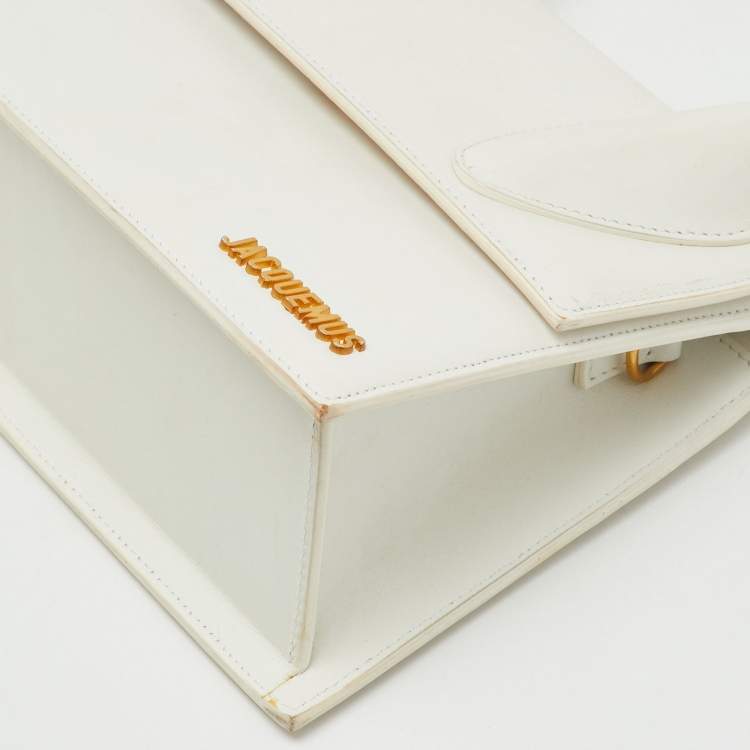 Pre Owned Jacquemus White Leather Grand Le Chiquito Top Handle Bag
