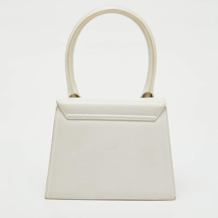 Pre Owned Jacquemus White Leather Grand Le Chiquito Top Handle Bag