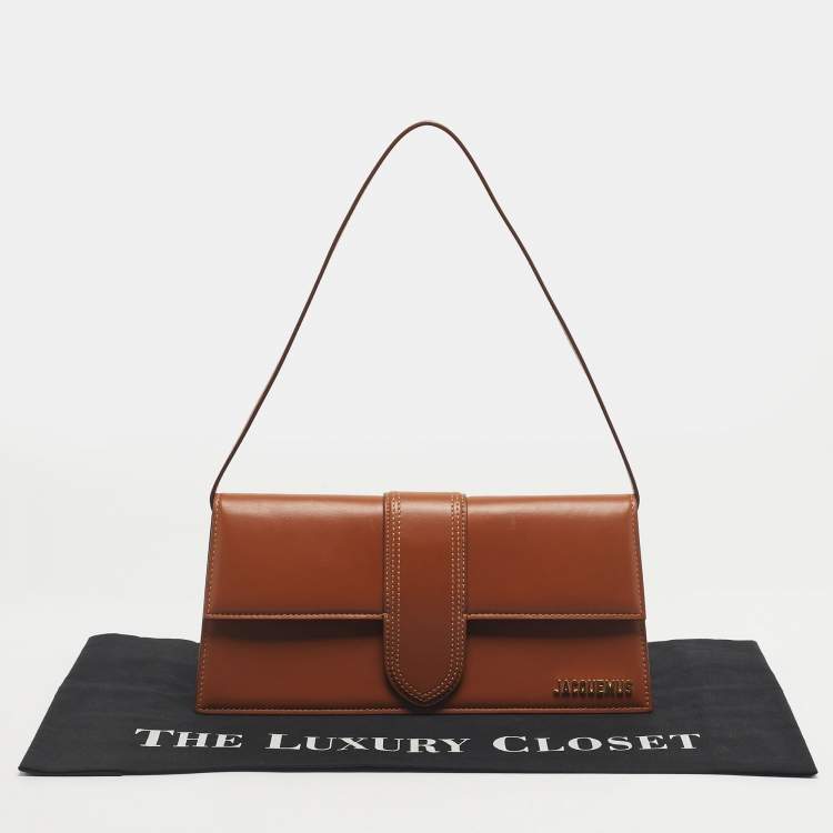 Pre Owned Jacquemus Brown Leather Le Bambino Long Shoulder Bag