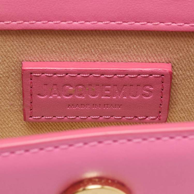 Pre Owned Jacquemus Fuchsia Leather Mini Le Chiquito Top Handle Bag