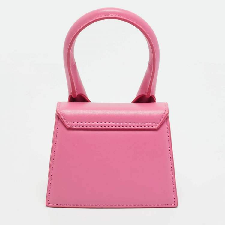 Pre Owned Jacquemus Fuchsia Leather Mini Le Chiquito Top Handle Bag