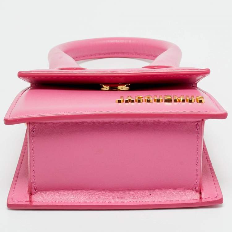 Pre Owned Jacquemus Fuchsia Leather Mini Le Chiquito Top Handle Bag