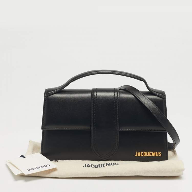 Pre Owned Jacquemus Black Leather Le Grand Bambino Top Handle Bag