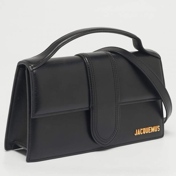Pre Owned Jacquemus Black Leather Le Grand Bambino Top Handle Bag