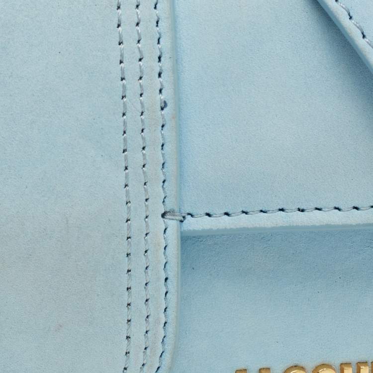 Pre Owned Jacquemus Blue Nubuck Leather Mini Le Bambino Top Handle Bag