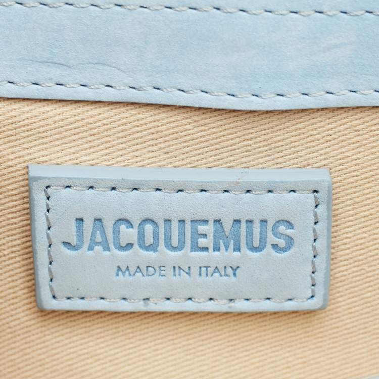 Pre Owned Jacquemus Blue Nubuck Leather Mini Le Bambino Top Handle Bag