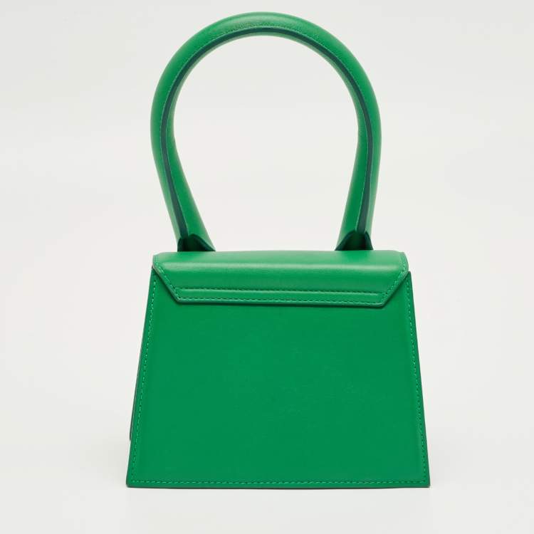 Pre Owned Jacquemus Green Leather Le Chiquito Moyen Top Handle Bag