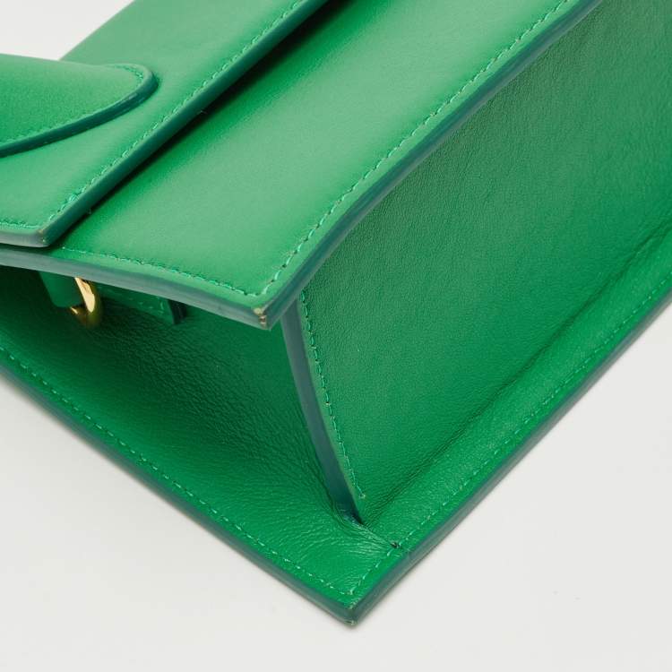 Pre Owned Jacquemus Green Leather Le Chiquito Moyen Top Handle Bag