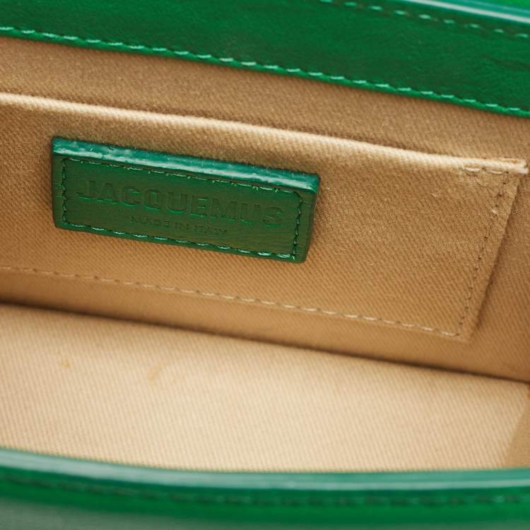 Pre Owned Jacquemus Green Leather Le Chiquito Moyen Top Handle Bag