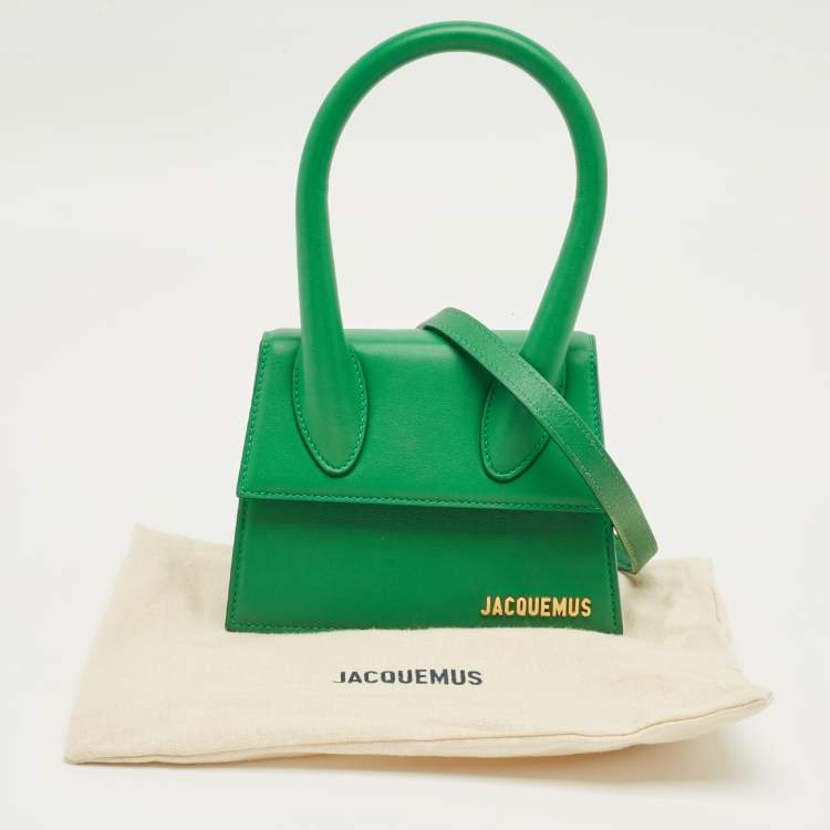 Pre Owned Jacquemus Green Leather Le Chiquito Moyen Top Handle Bag