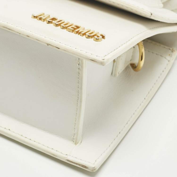 Pre Owned Jacquemus White Leather Le Chiquito Noeud Top Handle Bag