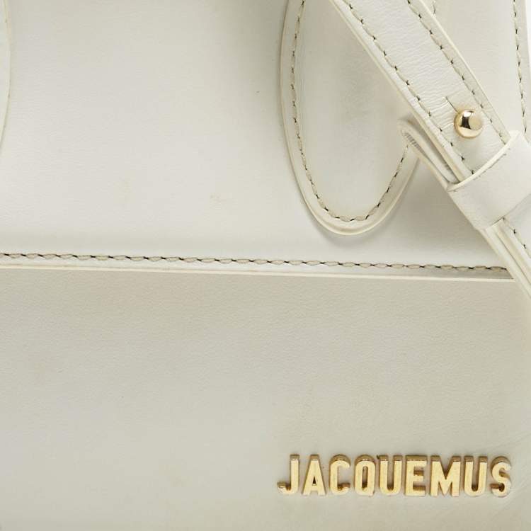 Pre Owned Jacquemus White Leather Le Chiquito Noeud Top Handle Bag