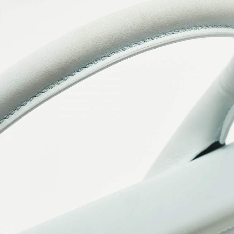 Pre Owned Jacquemus Light Blue Leather Grand Le Chiquito Top Handle Bag