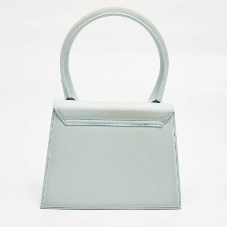 Pre Owned Jacquemus Light Blue Leather Grand Le Chiquito Top Handle Bag